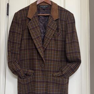 Vintage Donnybrook Wool Plaid Blazer | Suede Collar | Women’s Size 10
